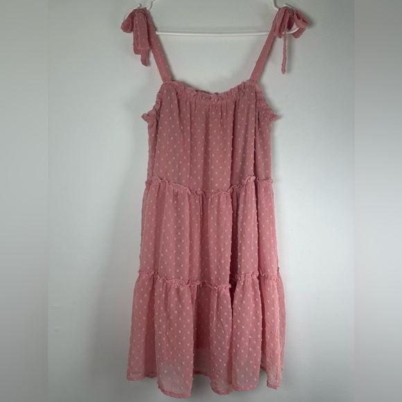 Francesca’s Candace Tiered Clip Dot Mini Dress, Size M - Picture 9 of 10